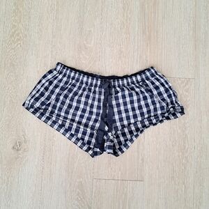 Gilly Hicks Navy and White Plaid Sleep Shorts Sz S